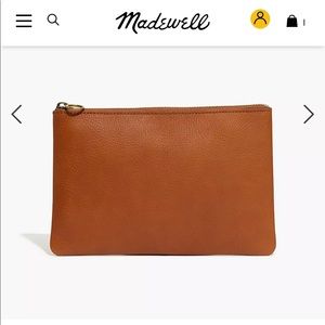 The Leather Pouch Clutch Madewell English Saddle